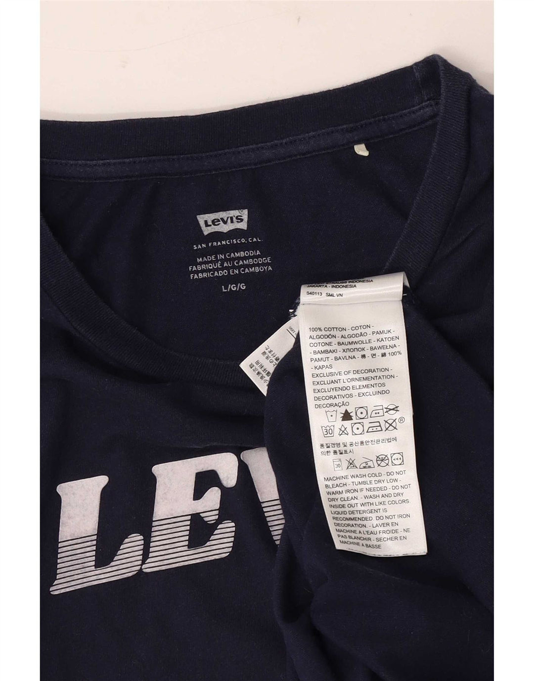 Męski T-shirt z grafiką Levi's, duży, granatowy, bawełniany
