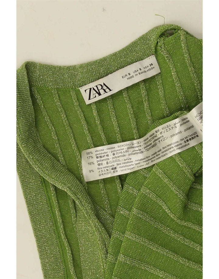 Damska kamizelka Zara Top UK 10 Small Green Flecked Wiskoza