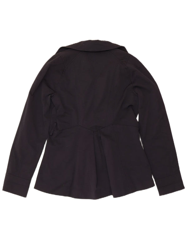 Damski płaszcz groszkowy ZARA UK 12, średni granatowy, bawełniany