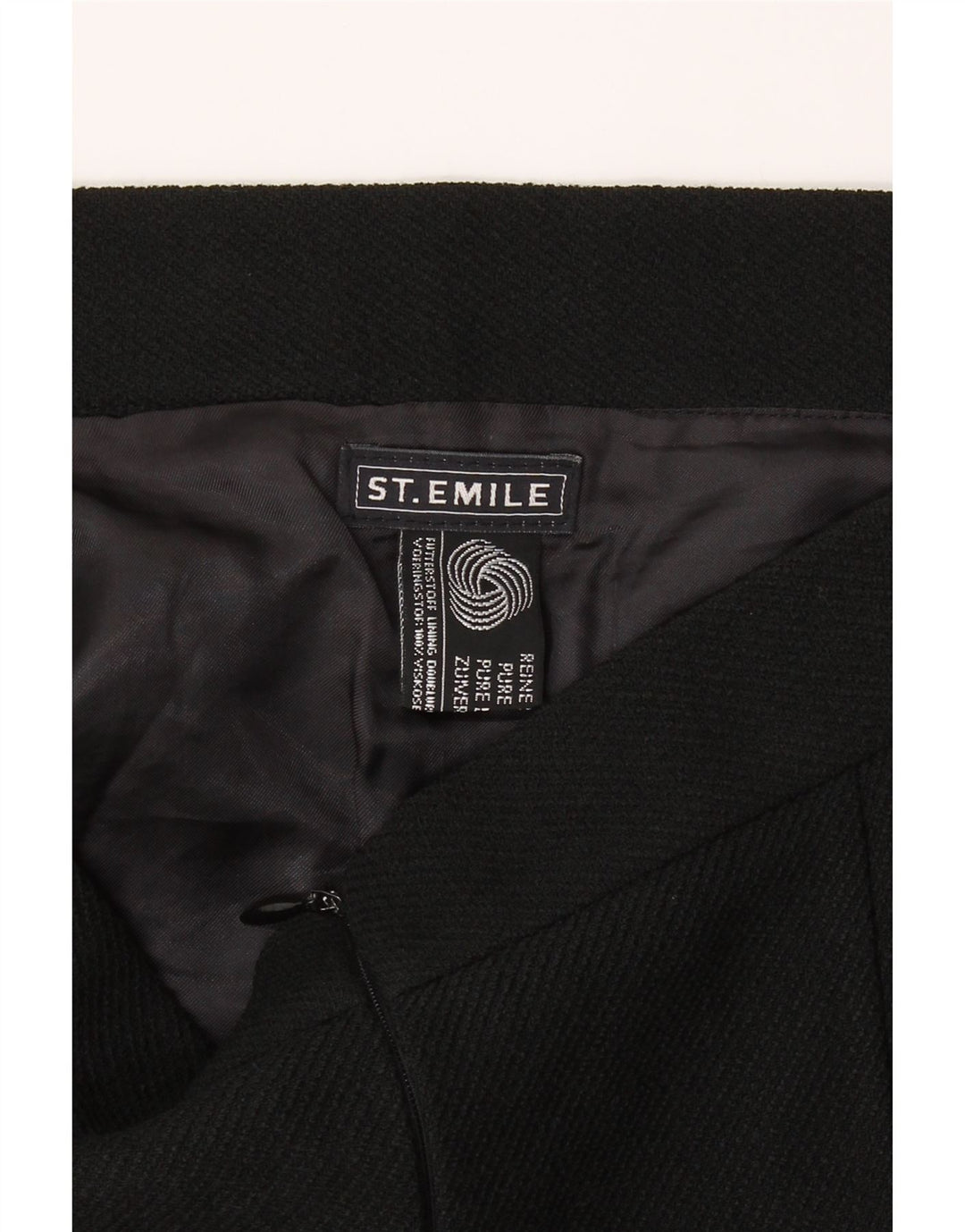 ST. EMILE Womens Pencil Skirt W30 Medium Black Virgin Wool Vintage ST. Emile and Second-Hand ST. Emile from Messina Hembry 