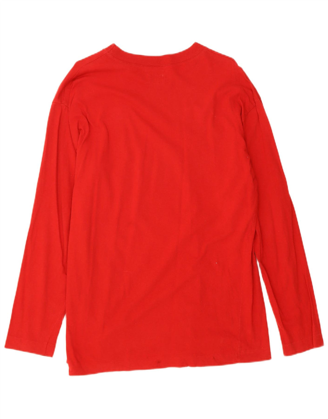 BENETTON Mens Top Long Sleeve Large Red Cotton