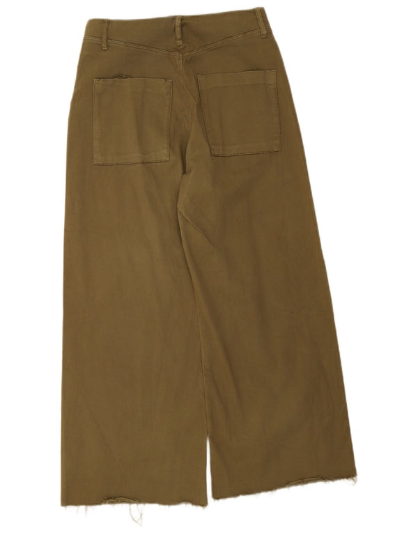 Damskie spodnie z szerokimi nogawkami Zara EU 36 Small W26 L25 Khaki