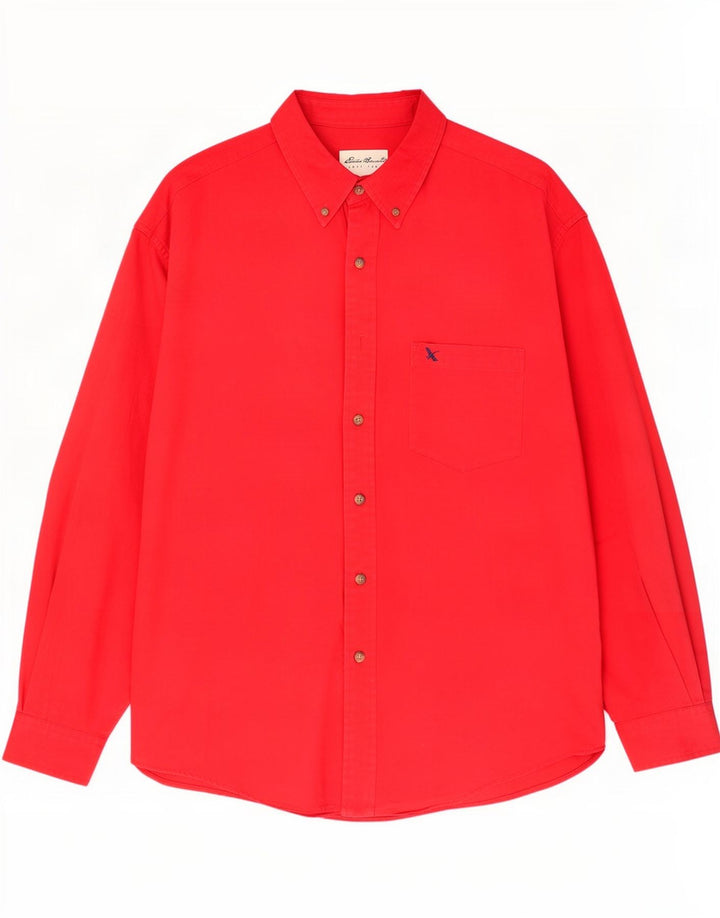 Eddie Bauer Mens Shirt Large Red Cotton