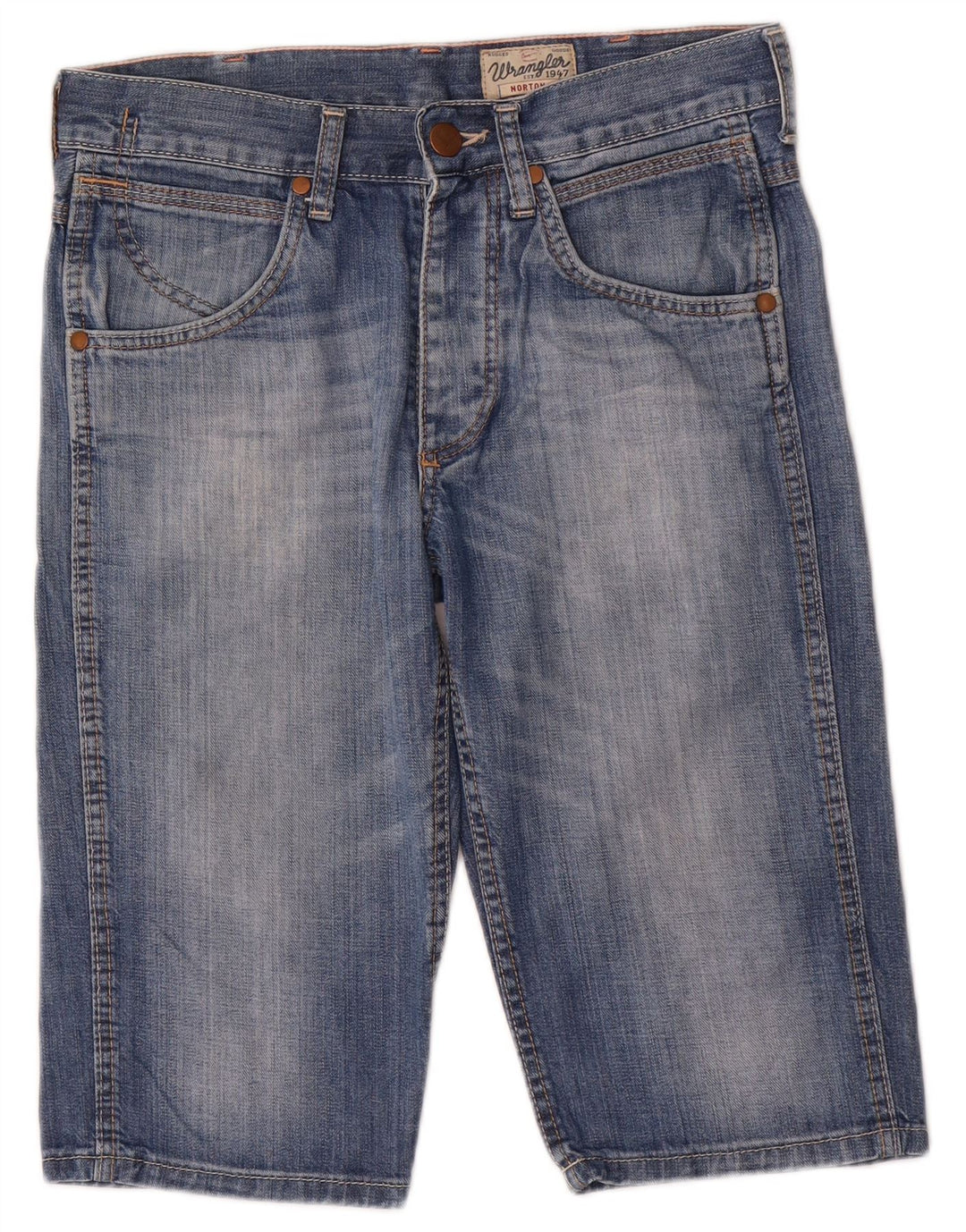 Męskie spodenki jeansowe WRANGLER Norton W29 Small, niebieskie, bawełniane