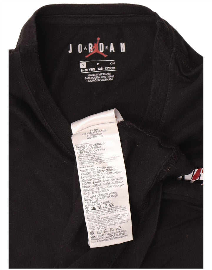 Chłopięcy T-shirt z grafiką Jordan, 8-9 lat, mały, czarny, bawełniany