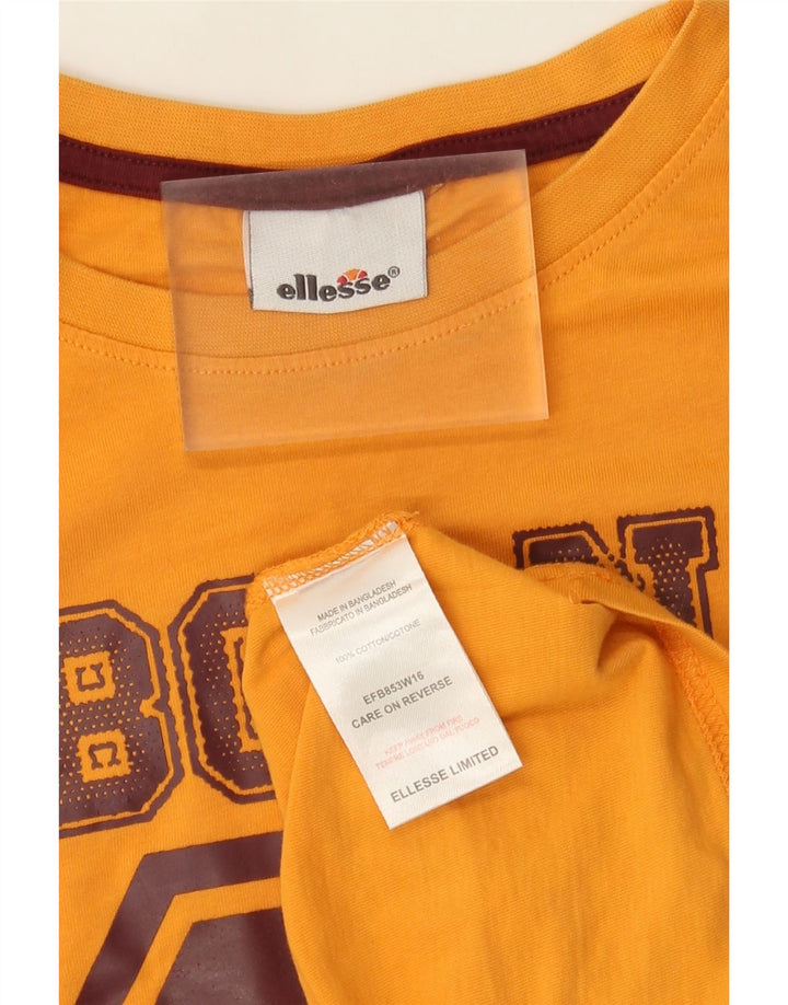 Męski T-shirt z grafiką Ellesse, mały, żółty, bawełniany
