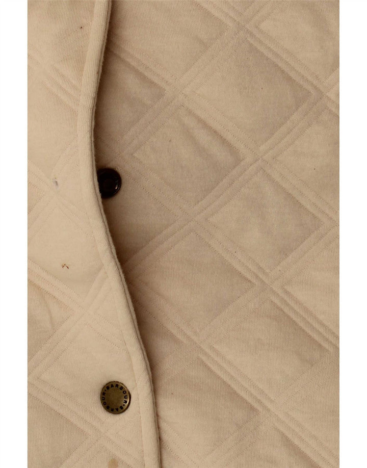 Damska pikowana kurtka oversize Barbour UK 10 Small, beżowa, bawełniana