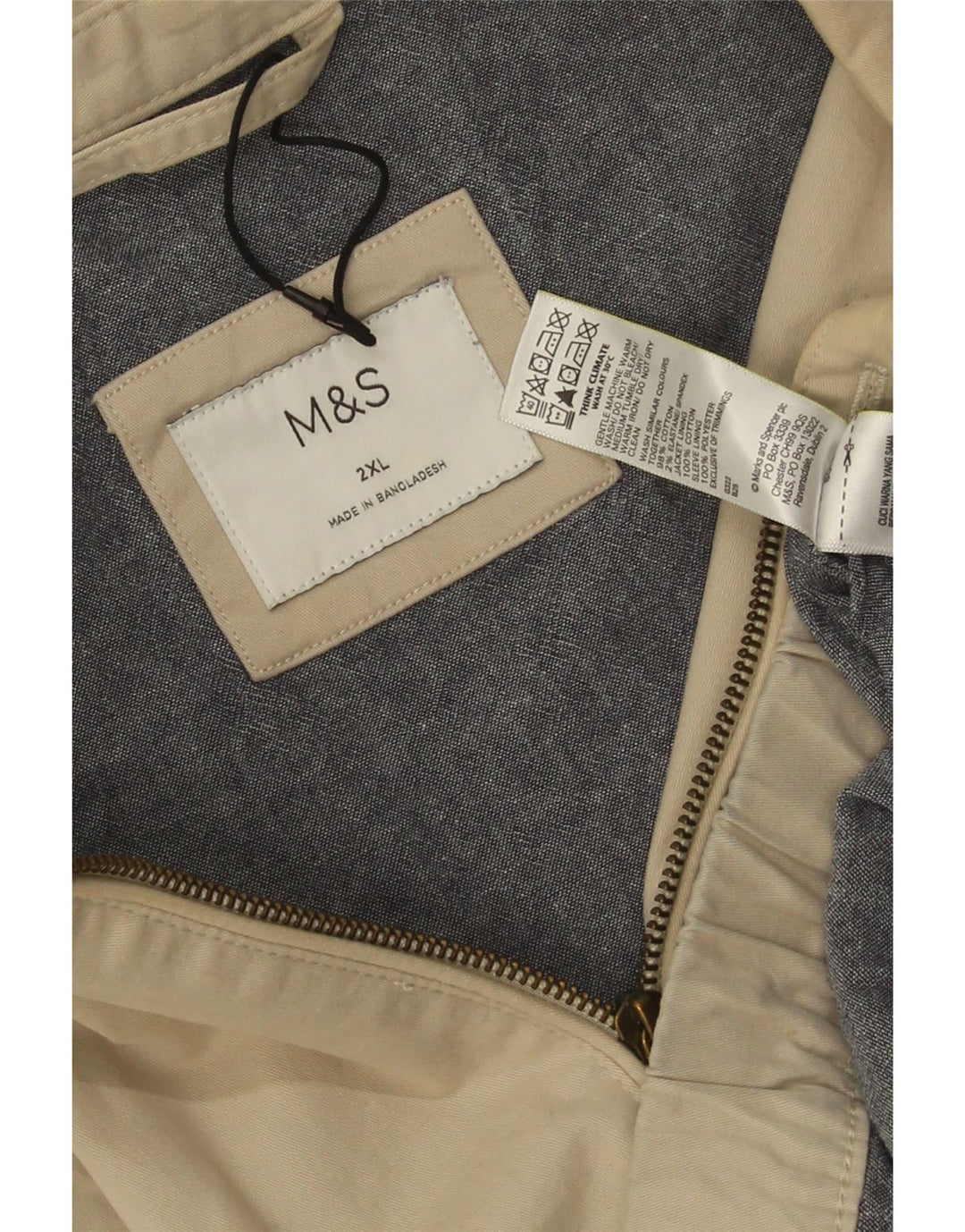 Męska kurtka bomber Marks & Spencer UK 44 2XL, beżowa, bawełniana