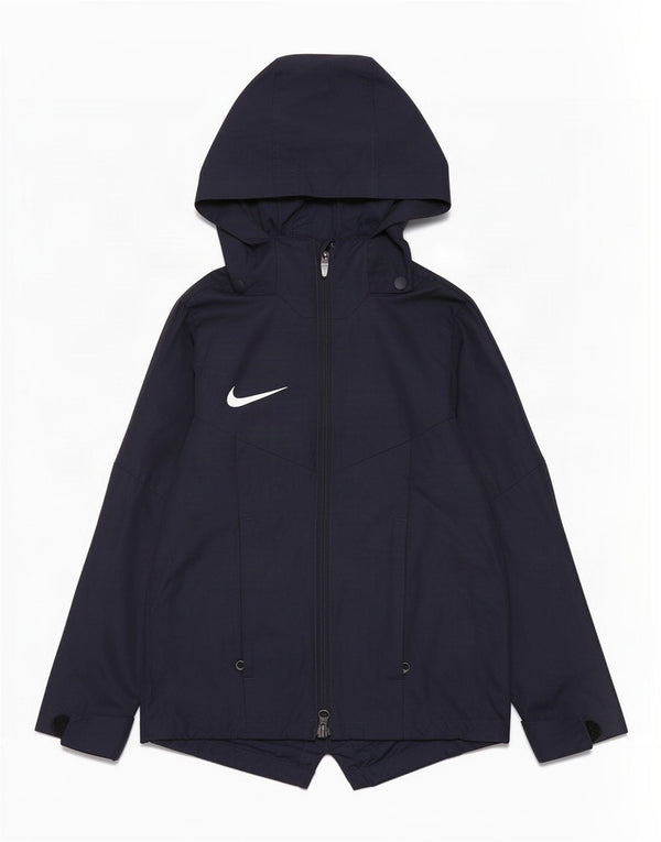 Chłopięca kurtka przeciwdeszczowa Nike o luźnym kroju z kapturem, 6-7 lat XS, granatowa, poliestrowa