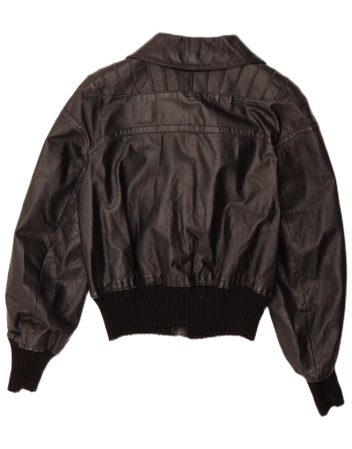 Vintage dziewczęca skórzana kurtka 11-12 lat XL czarna