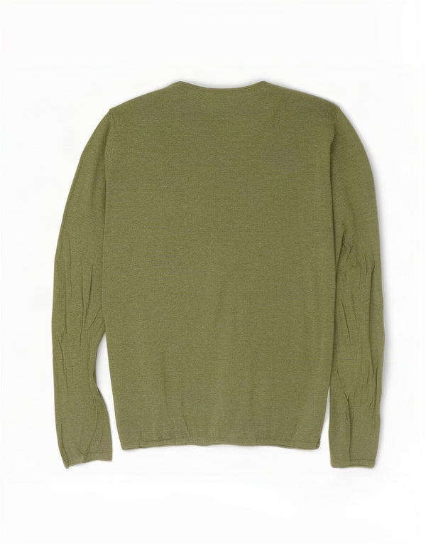 Męski sweter z okrągłym dekoltem Zara, średni zielony