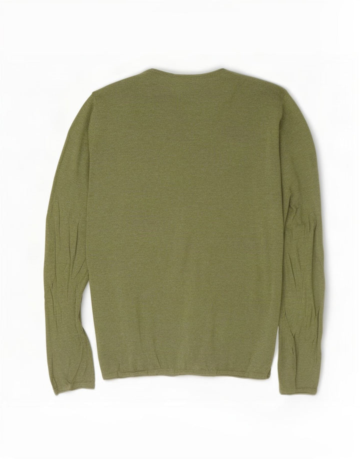 Męski sweter z okrągłym dekoltem Zara, średni zielony