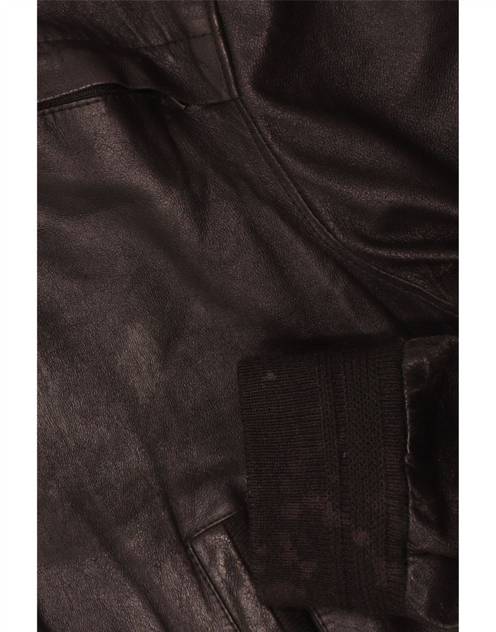 Vintage męska kurtka skórzana IT 52 XL czarna skóra