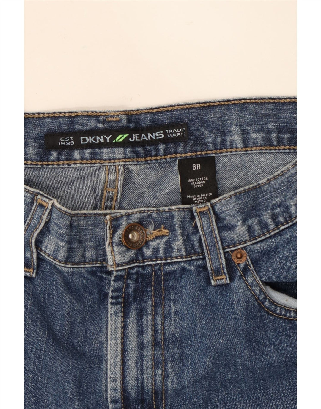 DKNY Womens Crop Straight Jeans US 6 Medium W30 L25 Blue Cotton Vintage Dkny and Second-Hand Dkny from Messina Hembry 