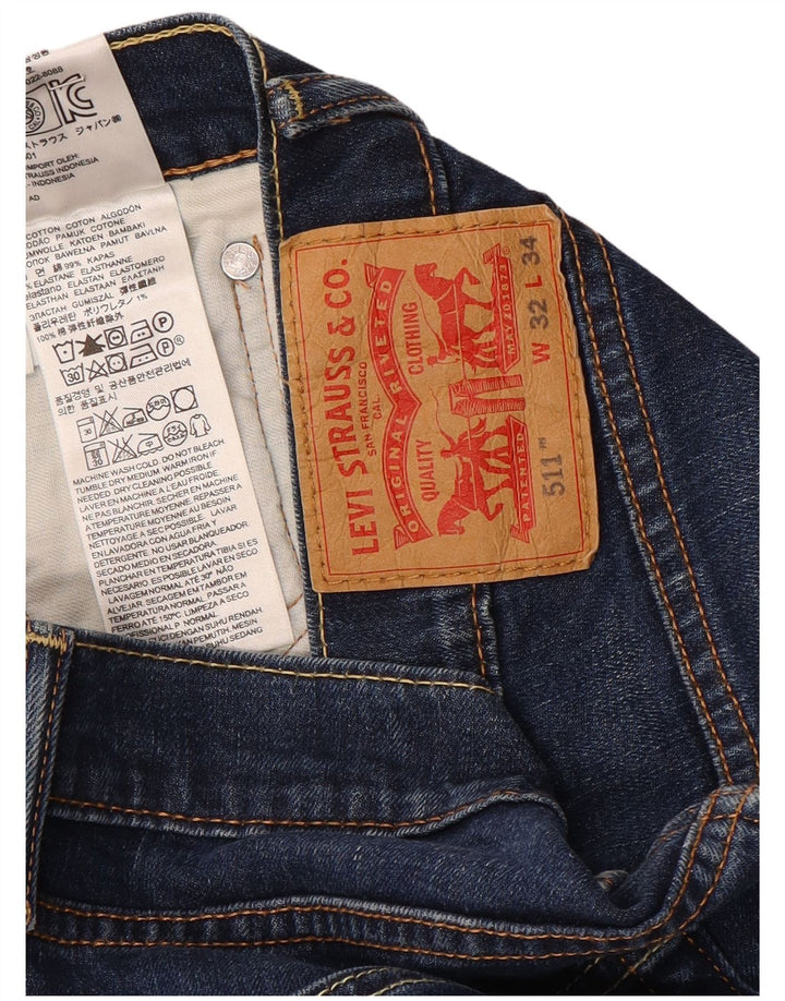 Męskie jeansy Levi's 511 Slim W32 L26 Niebieska bawełna