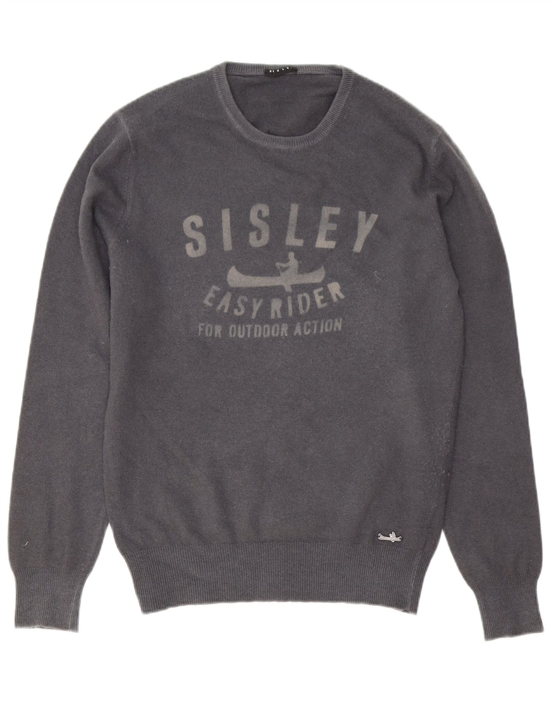 Męski sweter z okrągłym dekoltem Sisley, średnioszary