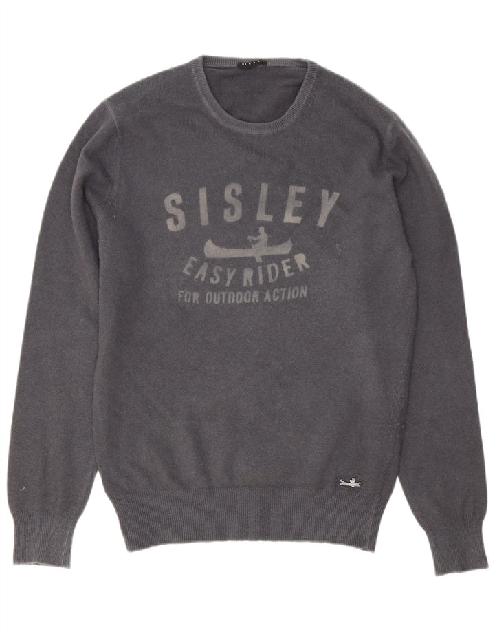 Męski sweter z okrągłym dekoltem Sisley, średnioszary