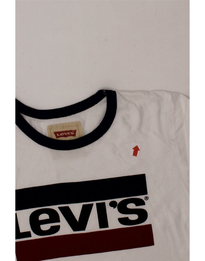 LEVI'S Boys Graphic T-Shirt Top 9-10 Years White Vintage Levi's and Second-Hand Levi's from Messina Hembry 