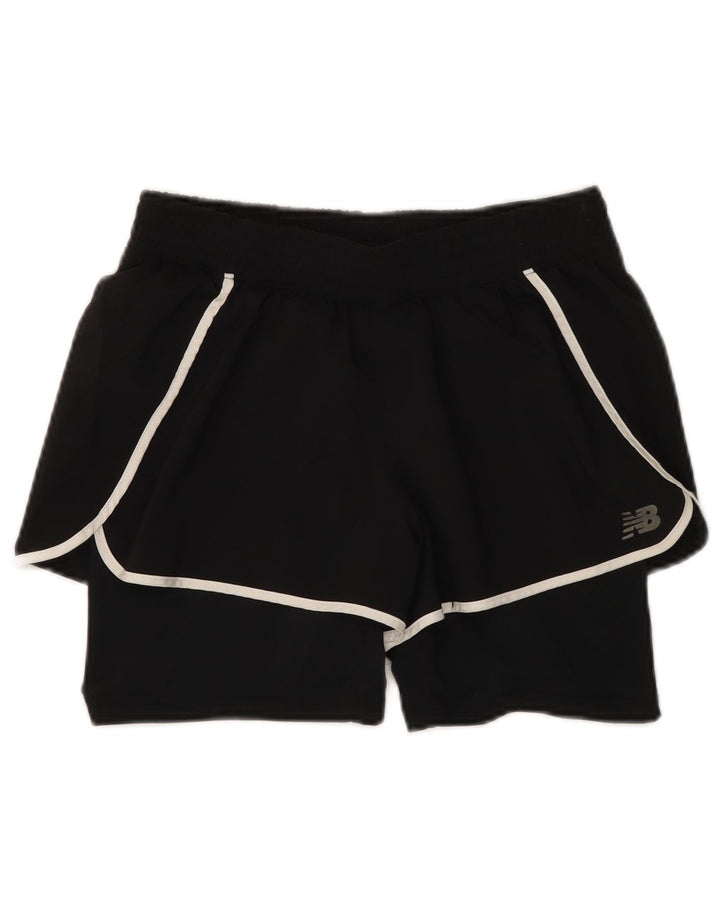 Damskie spodenki sportowe New Balance UK 8, małe, czarne, poliestrowe