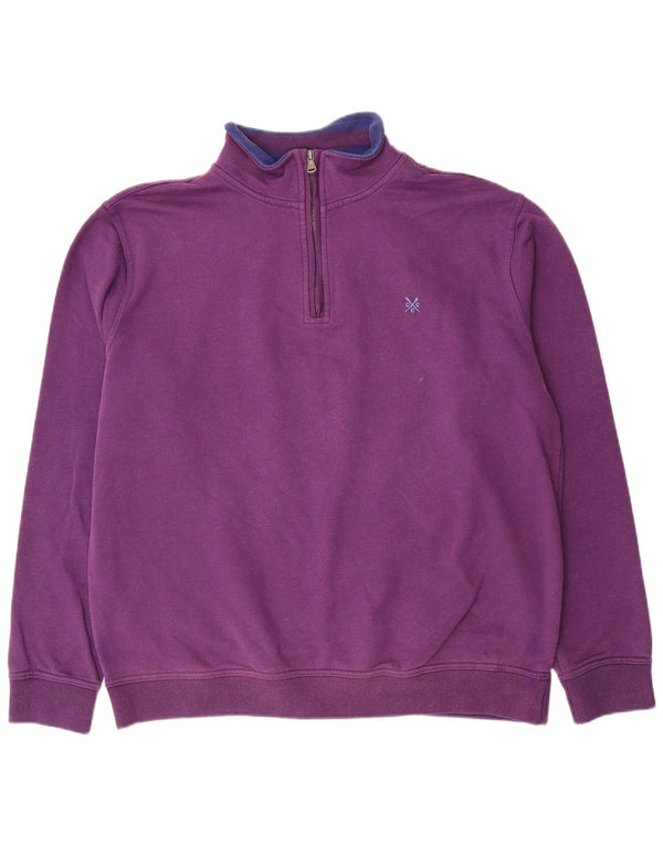 Crew Clothing Męska bluza z zamkiem błyskawicznym, 2XL, fioletowa bawełna