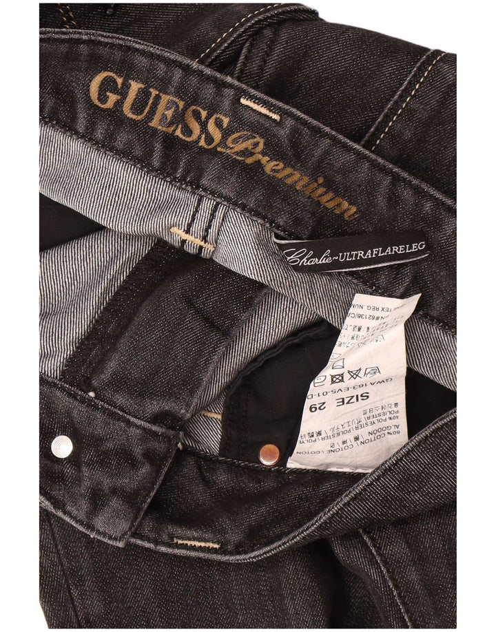 Guess Damskie Rozkloszowane Dżinsy W29 L32 Czarne Bawełniane