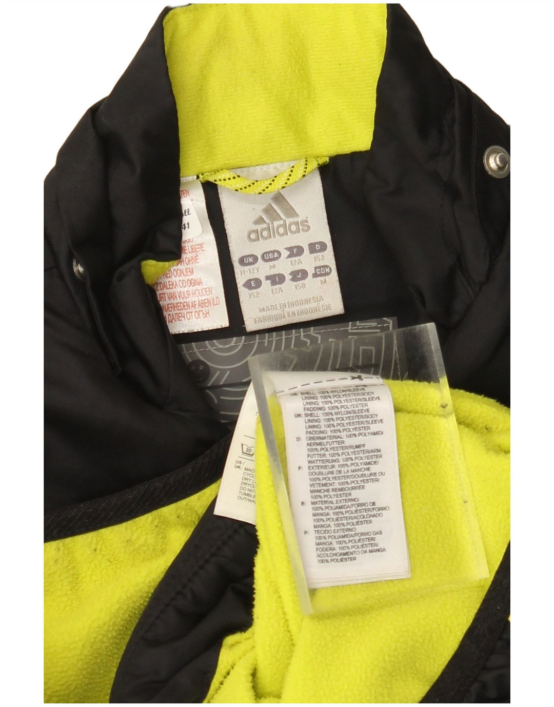 Chłopięca kurtka dresowa ADIDAS 11-12 lat, czarny nylon z blokami kolorów