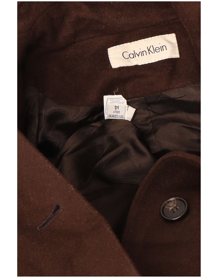 Damski płaszcz oversize Calvin Klein US 14 XL, brązowa wełna