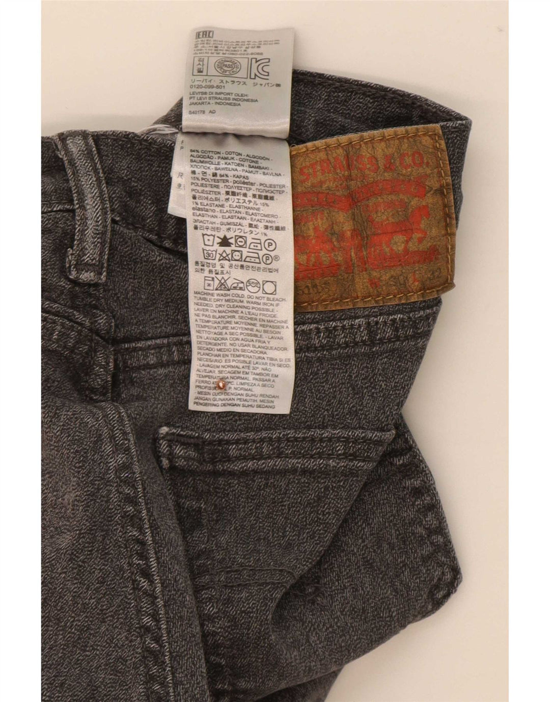 Męskie jeansy Levi's 511 Slim W30 L29 Szara bawełna