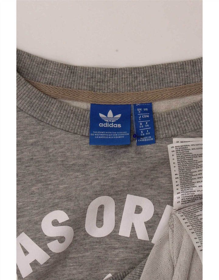 Damska bluza Adidas Graphic Oversized Sweter UK 8 Small Grey Cotton