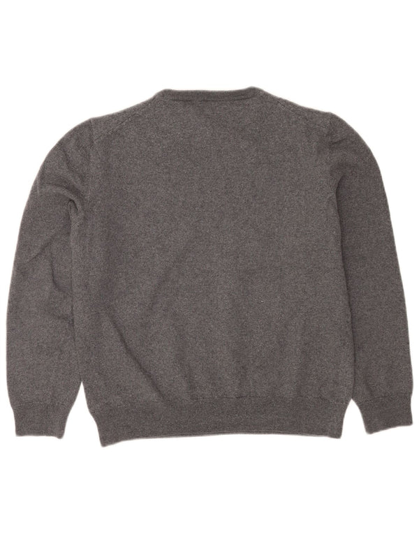 Damski sweter z okrągłym dekoltem Hugo Boss UK 18 XL Szara dziewicza wełna