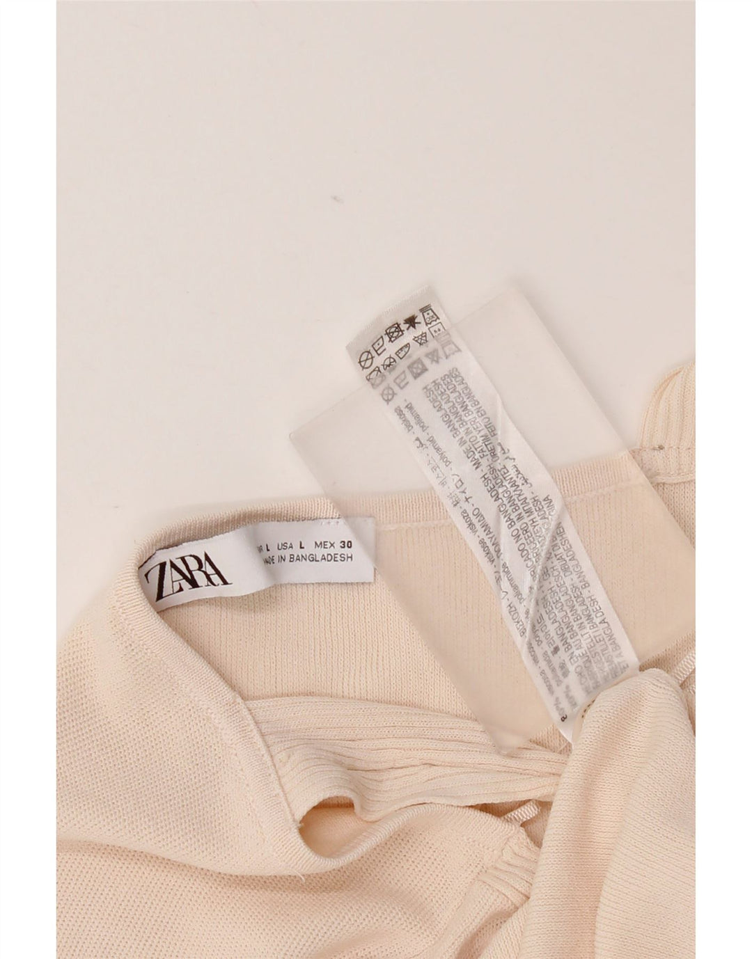 Damski top na ramiączkach Zara UK 14 Large Beżowa Wiskoza