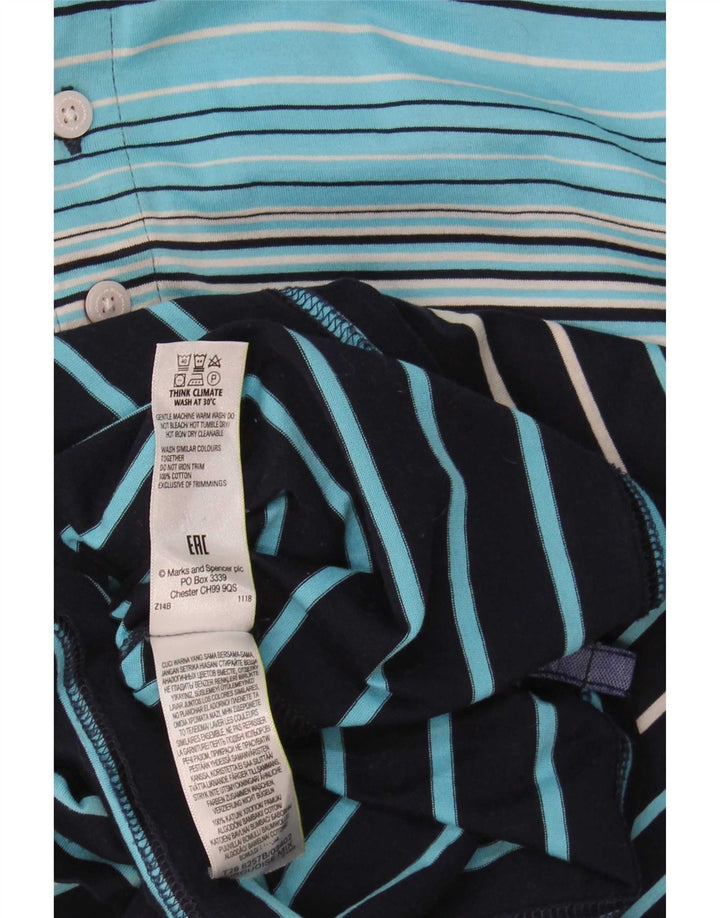 Męska koszulka polo Marks & Spencer XL, bawełniana, w niebieskie paski