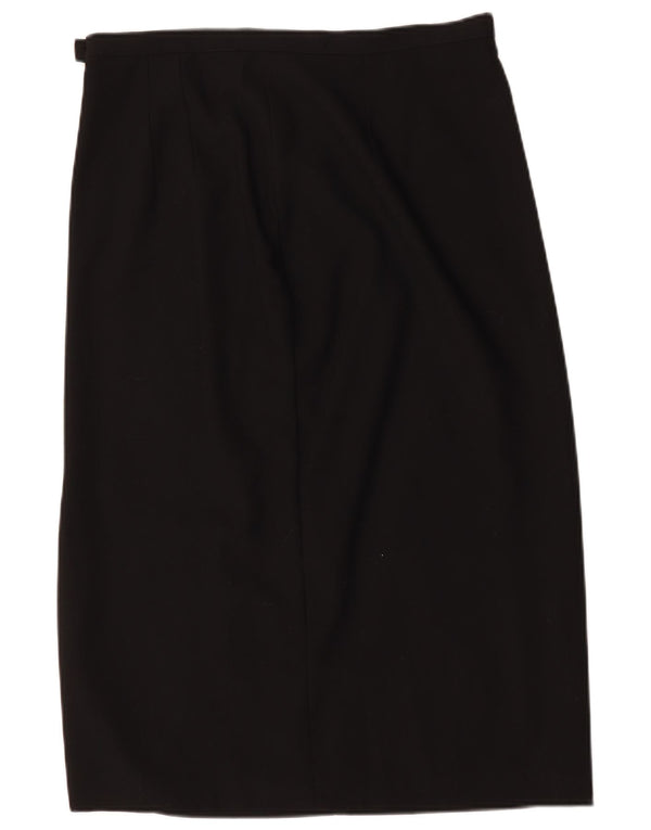 Marks & Spencer Damska prosta spódnica midi UK 18 XL W32 Czarna nowa wełna