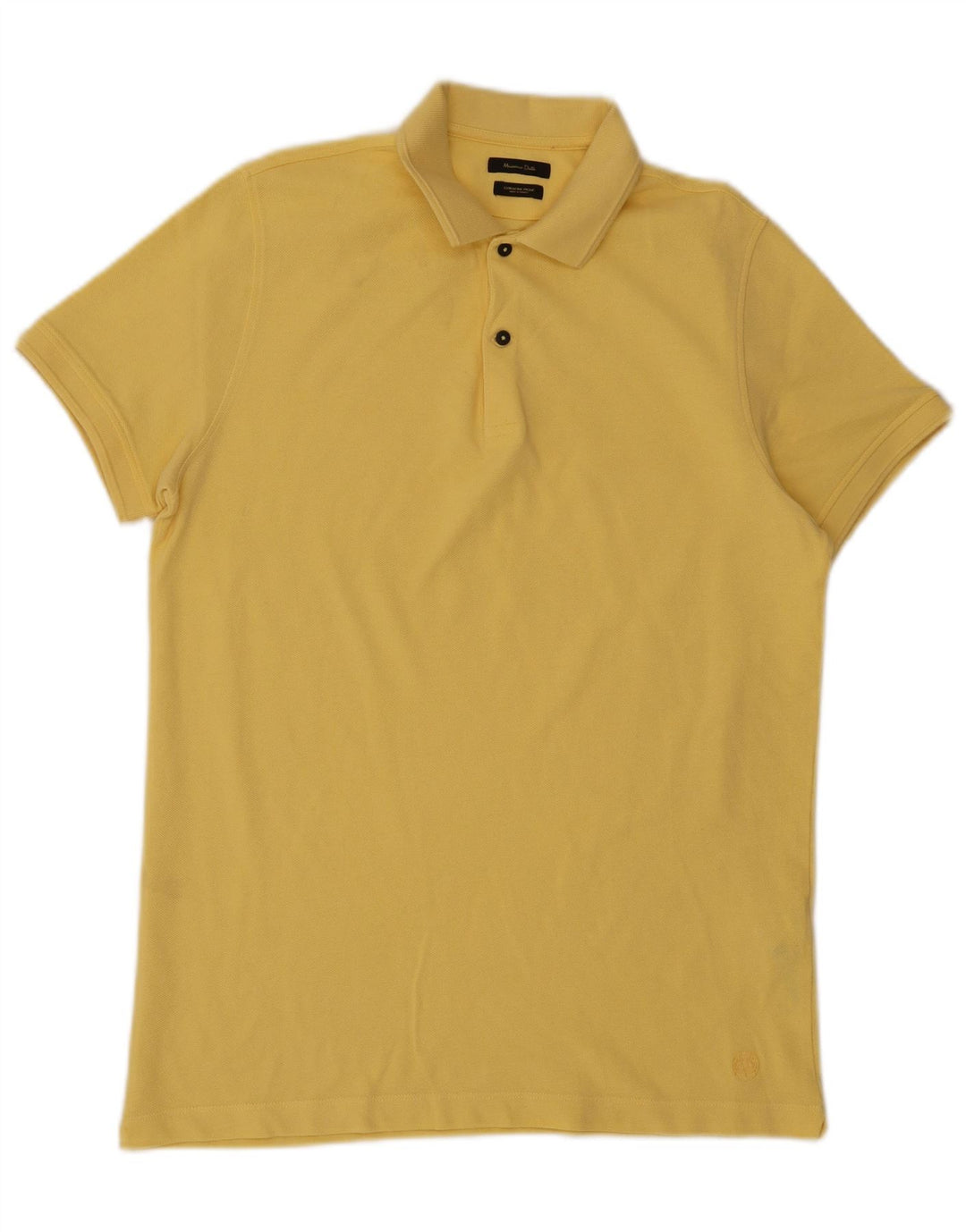 Męska koszulka polo Massimo Dutti, średnia żółta bawełna
