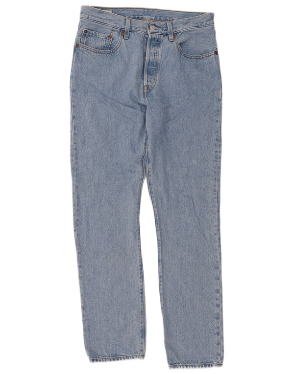 Damskie jeansy Levi's 501 z wysokim stanem W30 L32, niebieska bawełna