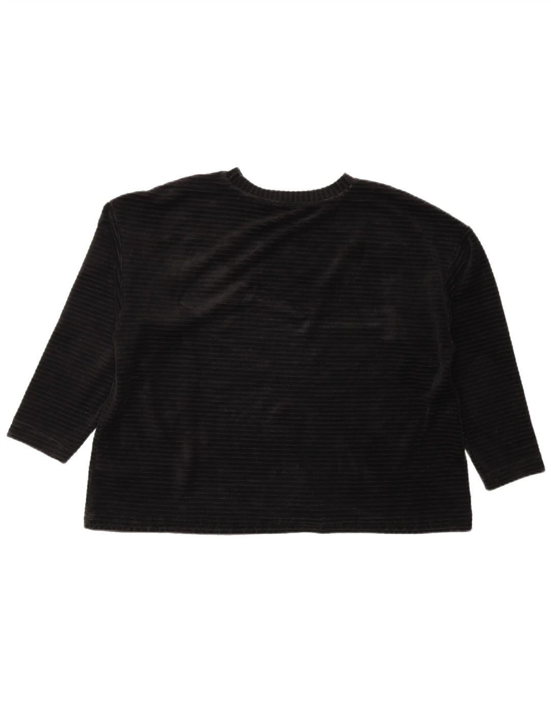 Marks & Spencer Damski sweter welurowy, UK 14, duży, czarny, bawełniany