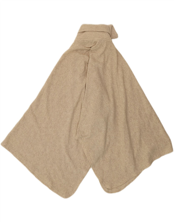 Damski sweter poncho VINTAGE w jednym rozmiarze, beżowy, z owczej wełny