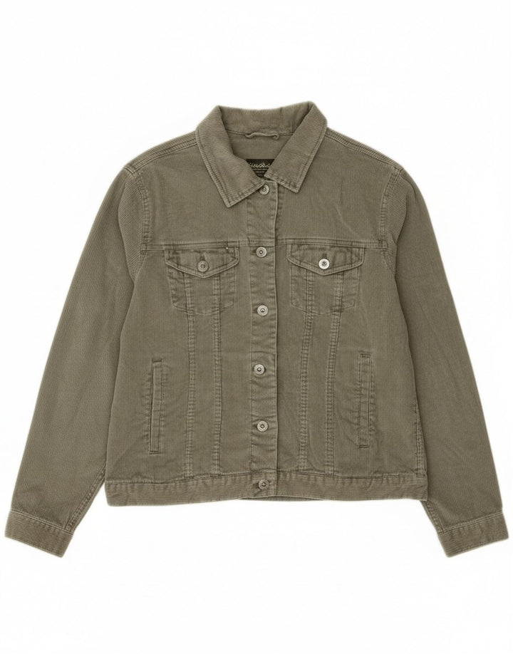 Damska kurtka sztruksowa Eddie Bauer UK 16, duża, zielona bawełna