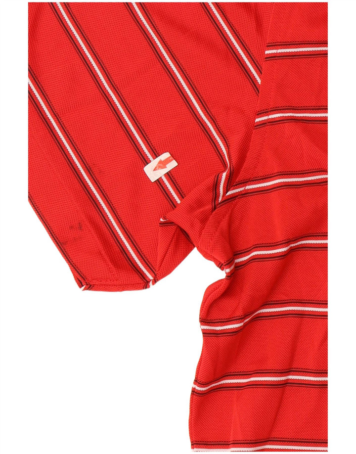Męska koszulka polo do golfa Izod 2XL, poliester w czerwone paski