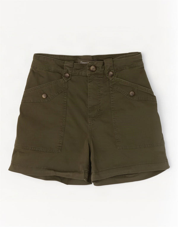 Damskie spodenki chino z wysokim stanem MINT VELVET UK 10 Small W28 Khaki Cotton