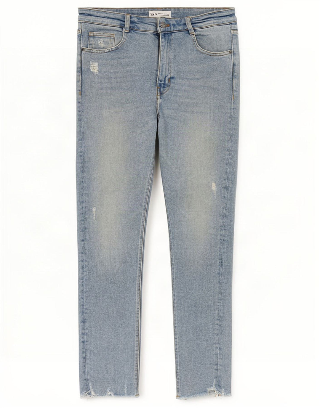 Damskie jeansy rurkowe Zara w trudnej sytuacji EU 40 Medium W30 L27 Niebieskie