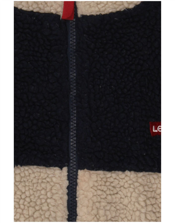 Kurtka polarowa Levi's dla chłopców 15-16 lat, beżowy poliester z blokami kolorów