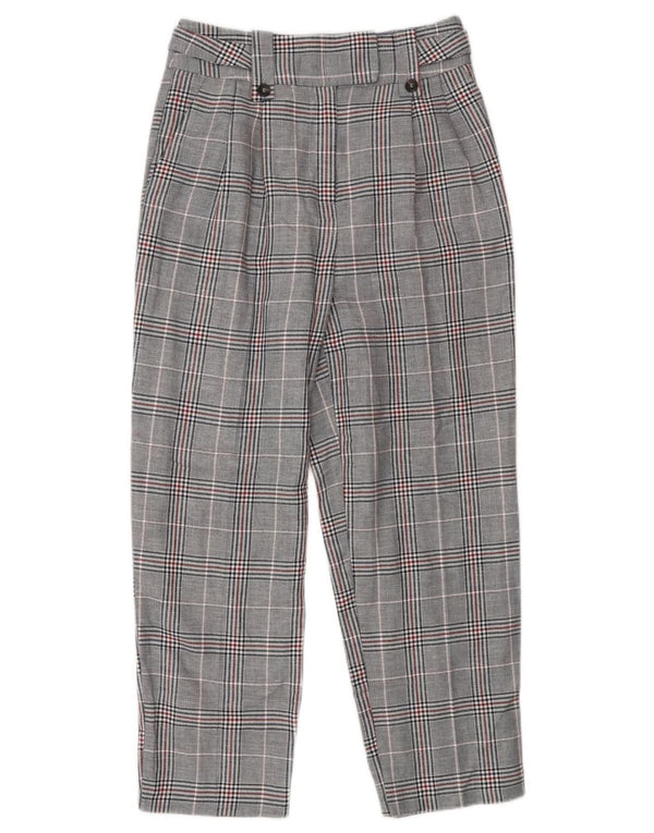 Damskie zwężane spodnie Chino Topshop UK 8 Small W26 L25 Szare pepitkę