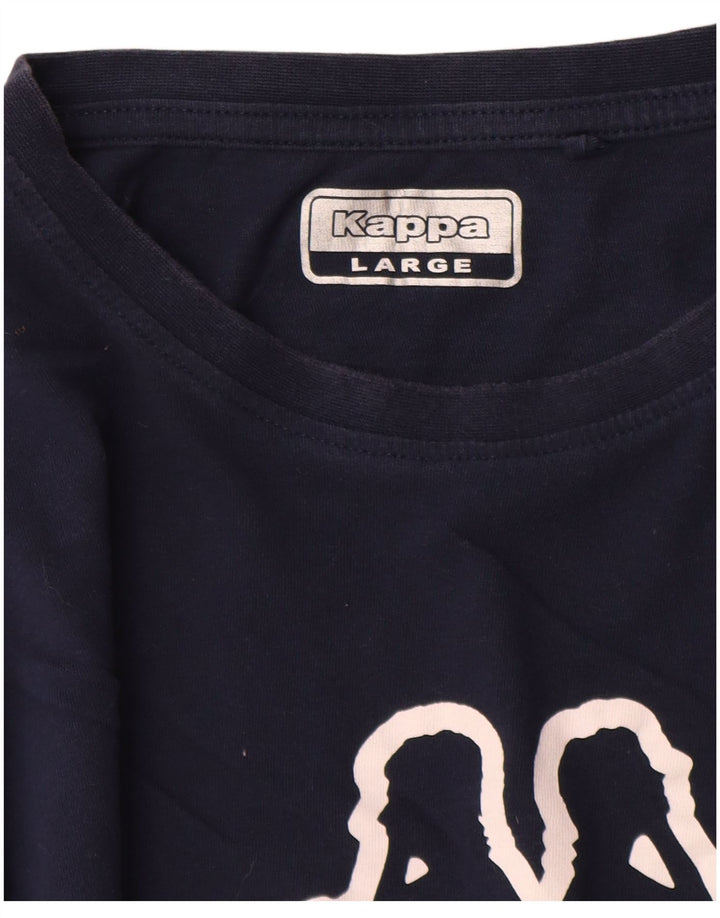 Męski T-shirt z grafiką Kappa, duży, granatowy