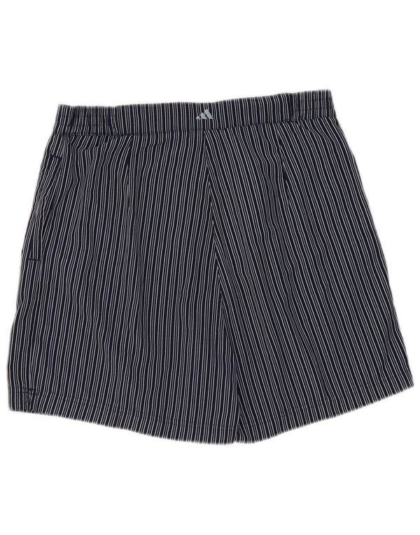ADIDAS Womens Chino Shorts UK 16 Large W32 Navy Blue Striped Polyester