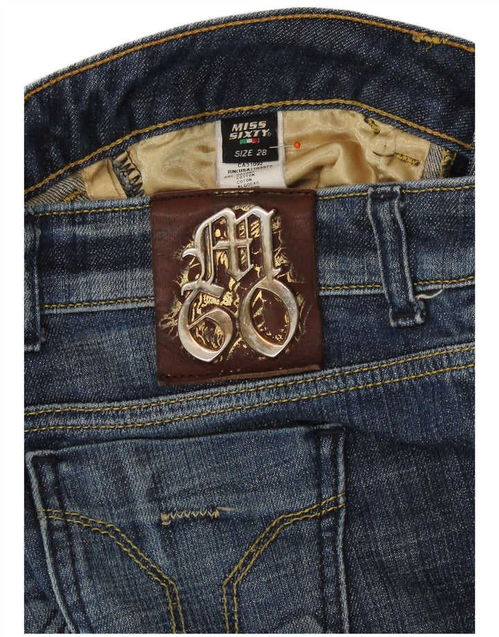 MISS SIXTY Damskie wąskie dżinsy z niską talią W28 L29 Niebieska bawełna