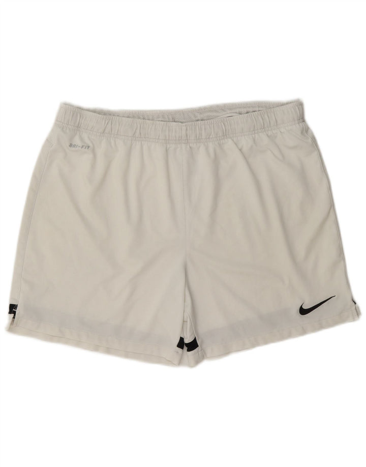 Męskie spodenki sportowe Nike Dri Fit, duże, białe, poliestrowe bloki kolorów