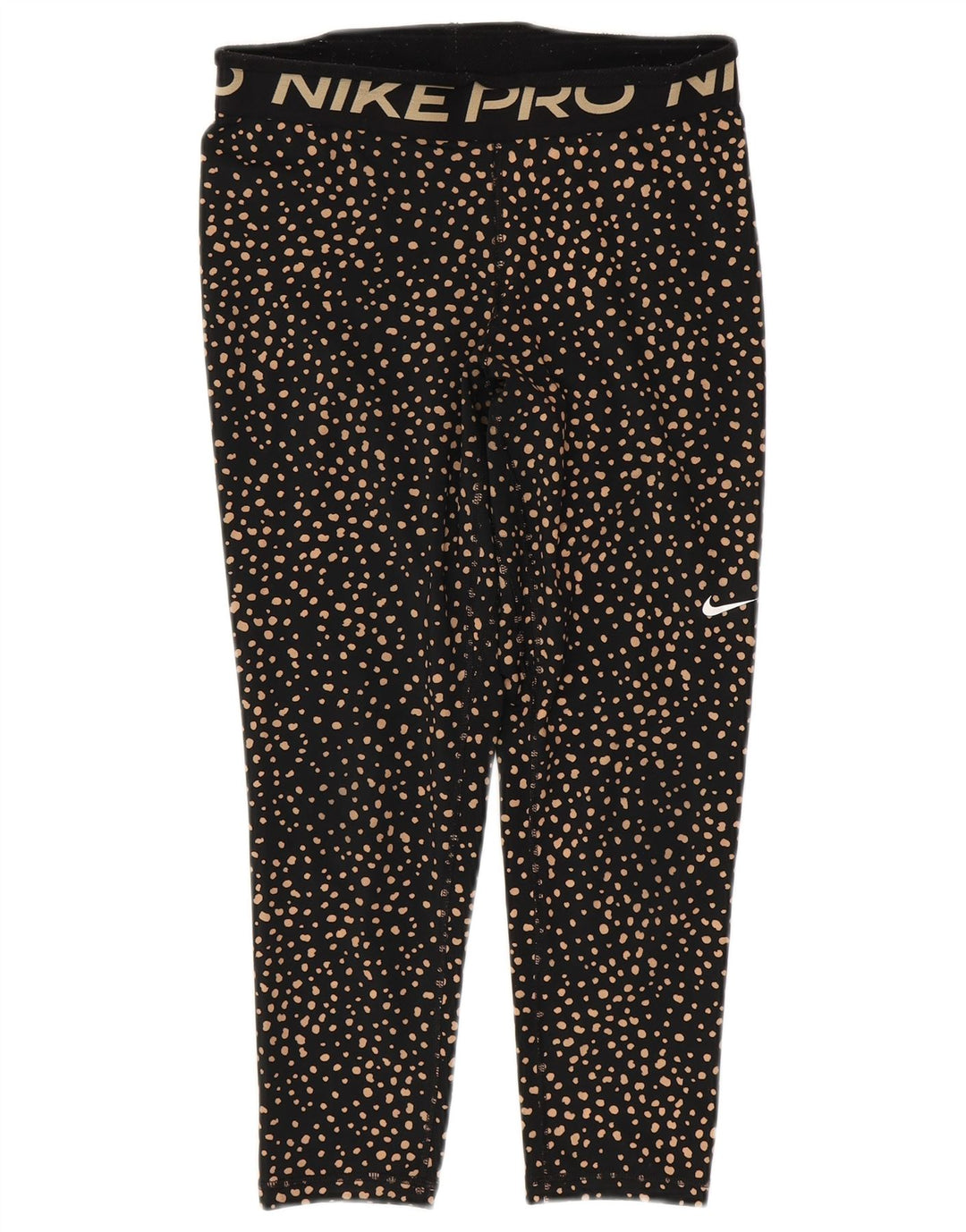 Damskie legginsy NIKE Graphic Capri UK 12, średnie, czarne, poliestrowe kropki
