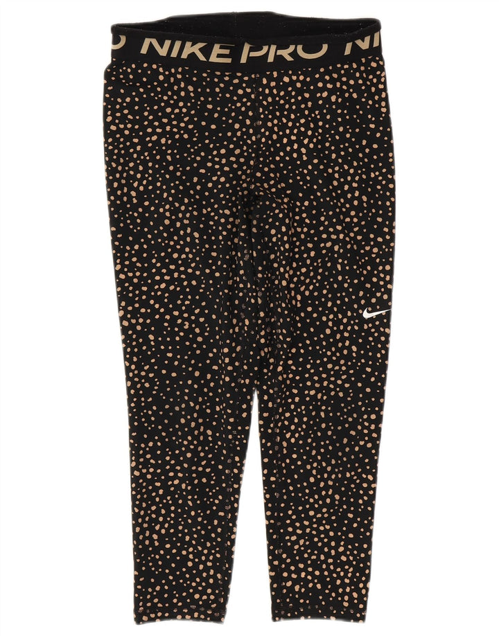 Damskie legginsy NIKE Graphic Capri UK 12, średnie, czarne, poliestrowe kropki