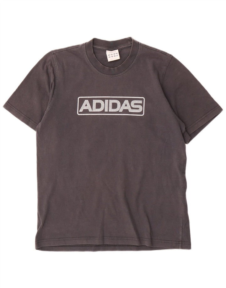 Męska koszulka z grafiką Adidas, średnia, szara bawełna